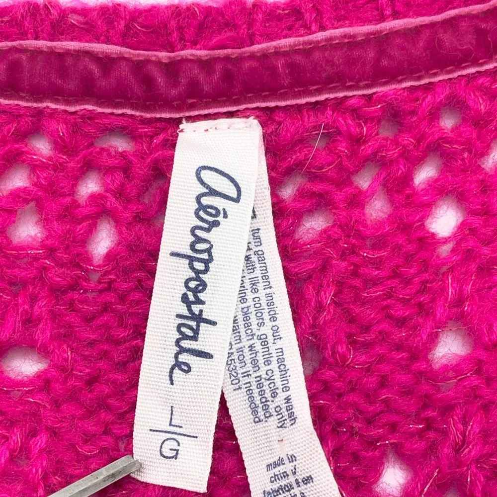 Aeropostale Sweater Womens Large‎ Open Knit Y2k Dopamine Mall Goth Indie Fairy